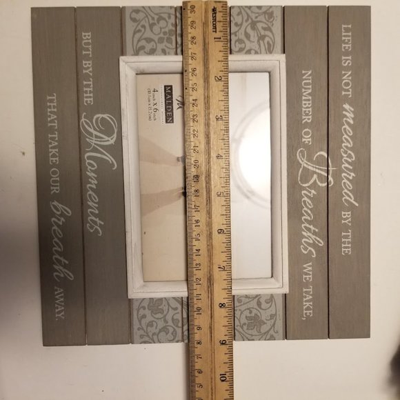 Picture Frame, 4 x 6 Frame, Life is Not Measured Script, Sunwashed Gray White - Picture 3 of 4